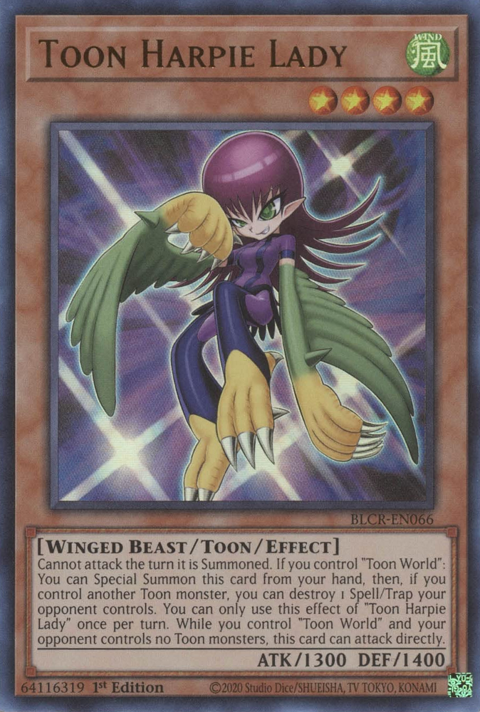 Toon Harpie Lady [BLCR-EN066] Ultra Rare | Odin's Place
