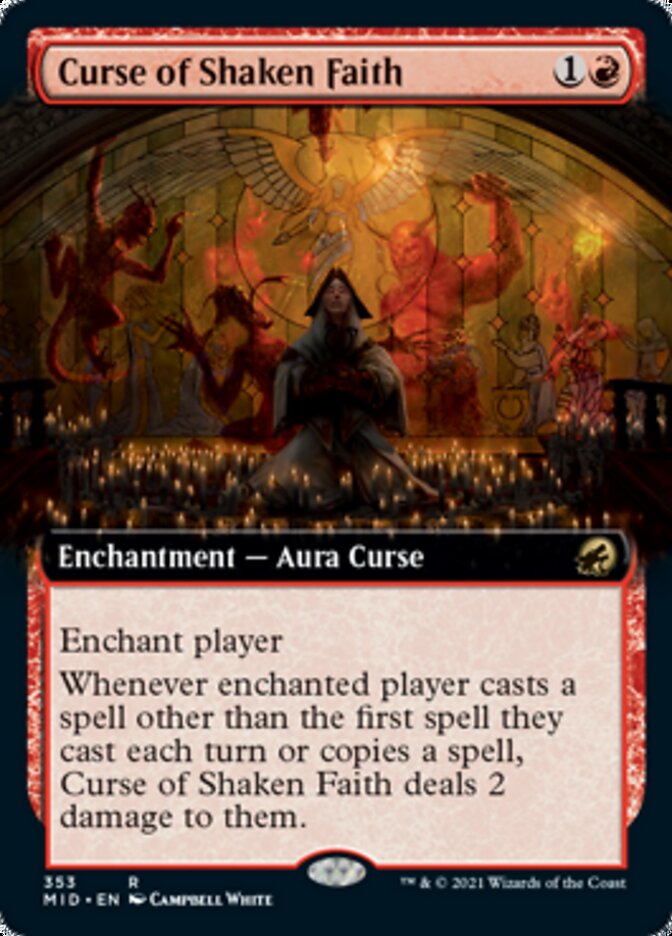 Curse of Shaken Faith (Extended Art) [Innistrad: Midnight Hunt] | Odin's Place