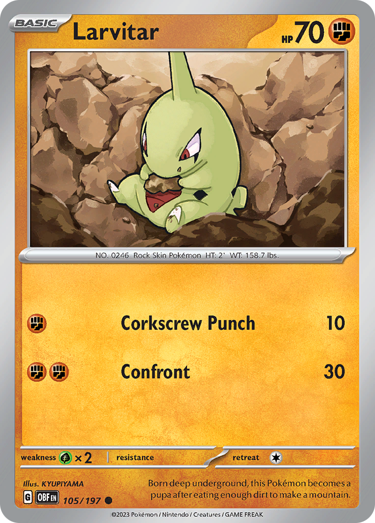 Larvitar (105/197) [Scarlet & Violet: Obsidian Flames] | Odin's Place