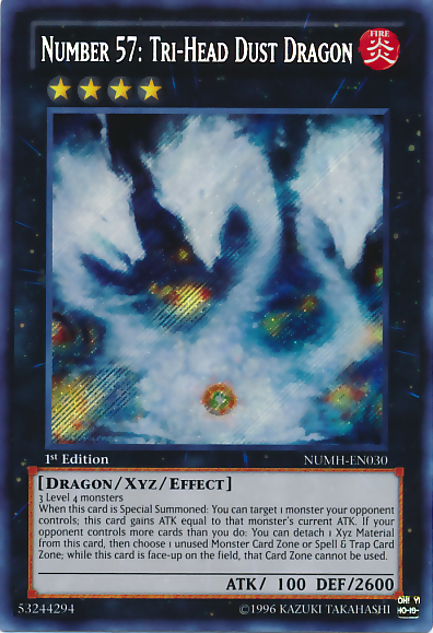 Number 57: Tri-Head Dust Dragon [NUMH-EN030] Secret Rare | Odin's Place
