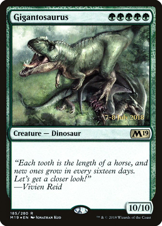 Gigantosaurus (185) [Core Set 2019 Prerelease Promos] | Odin's Place