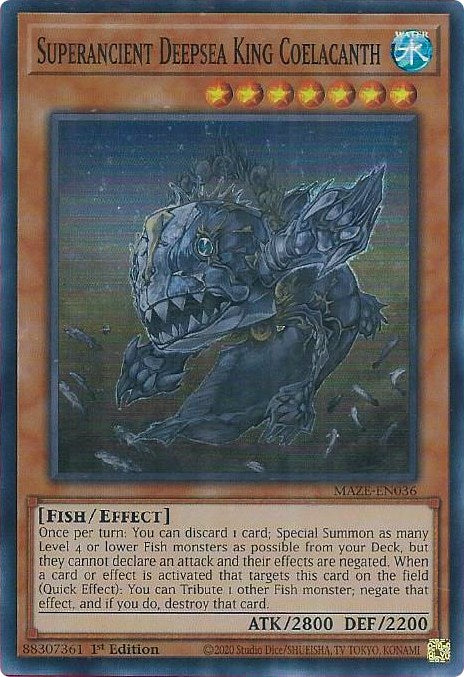 Superancient Deepsea King Coelacanth [MAZE-EN036] Super Rare | Odin's Place