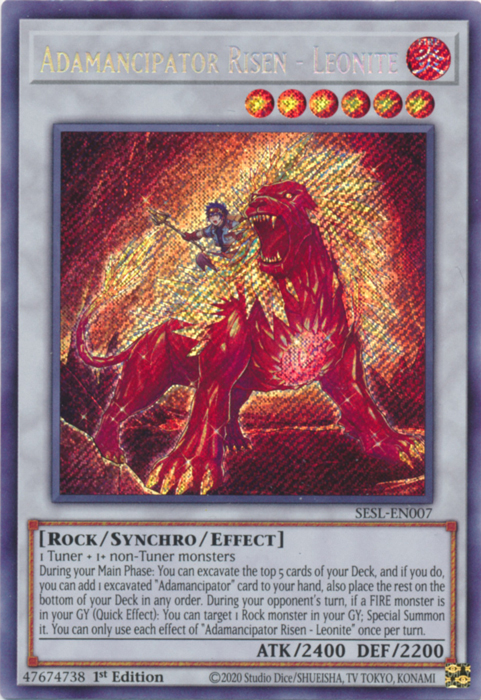 Adamancipator Risen - Leonite [SESL-EN007] Secret Rare | Odin's Place