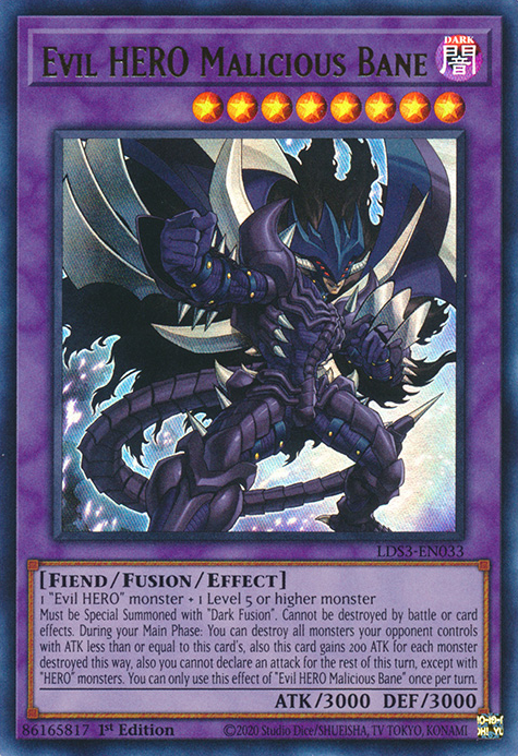 Evil HERO Malicious Bane [LDS3-EN033] Ultra Rare | Odin's Place