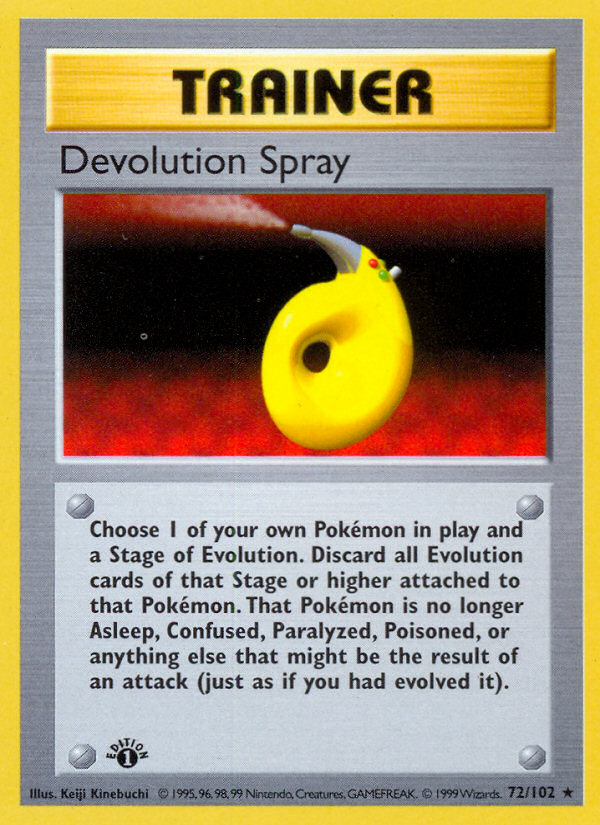 Devolution Spray (72/102) (Shadowless) [Base Set 1st Edition] | Odin's Place