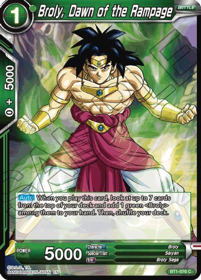 Broly, Dawn of the Rampage (Reprint) (BT1-076) [Battle Evolution Booster] | Odin's Place