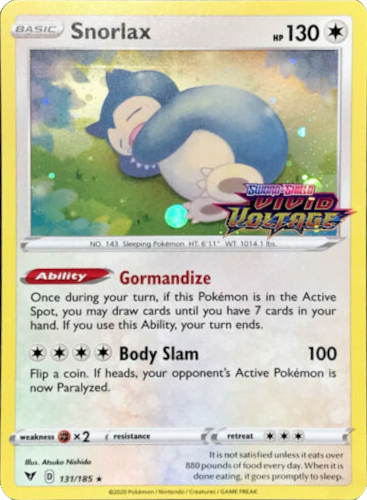 Snorlax (131/185) [Sword & Shield: Black Star Promos] | Odin's Place