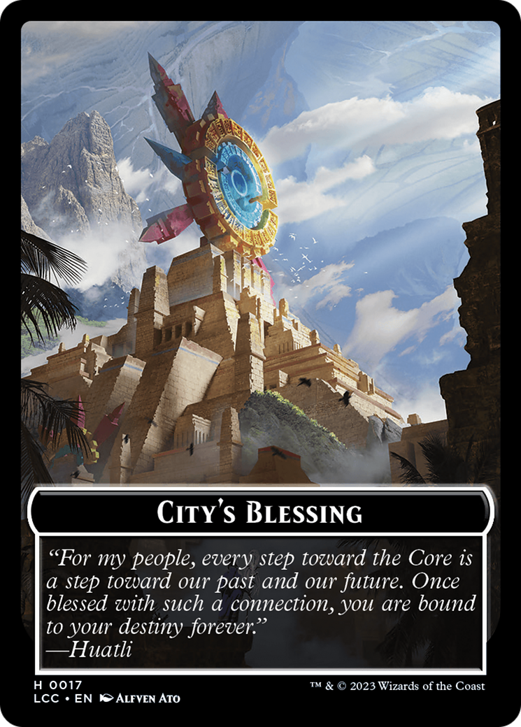 City's Blessing // Dinosaur Double-Sided Token [The Lost Caverns of Ixalan Commander Tokens] | Odin's Place