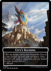 City's Blessing // Dinosaur Double-Sided Token [The Lost Caverns of Ixalan Commander Tokens] | Odin's Place