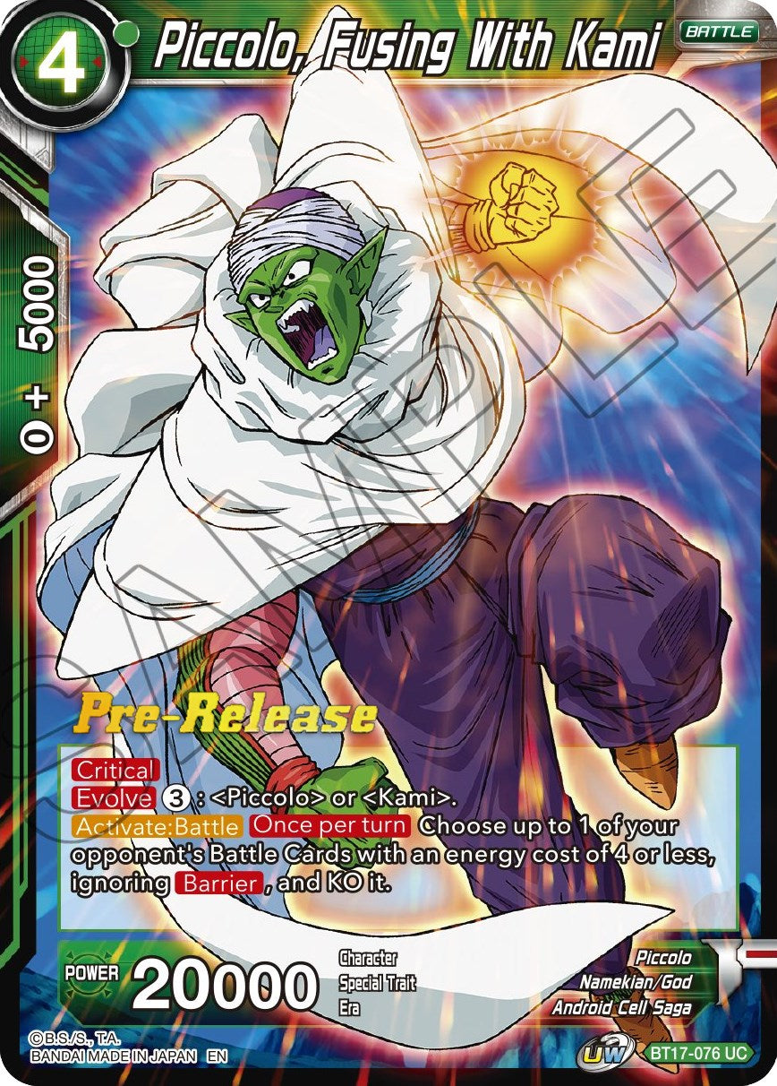 Piccolo, Fusing With Kami (BT17-076) [Ultimate Squad Prerelease Promos] | Odin's Place