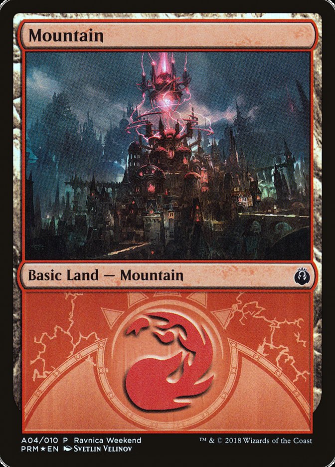 Mountain (A04) [Ravnica Allegiance Ravnica Weekend] | Odin's Place