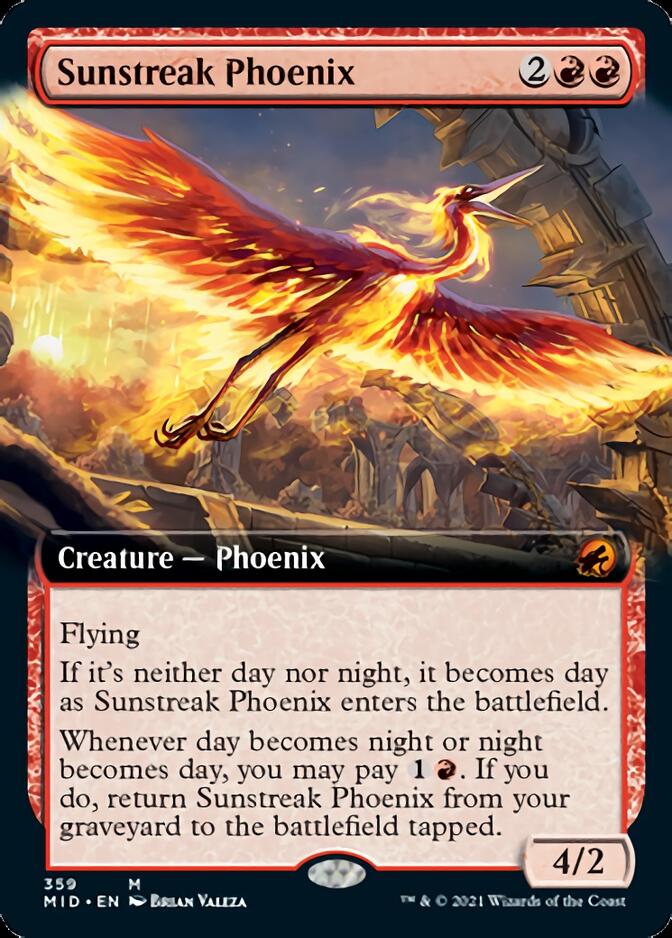 Sunstreak Phoenix (Extended Art) [Innistrad: Midnight Hunt] | Odin's Place