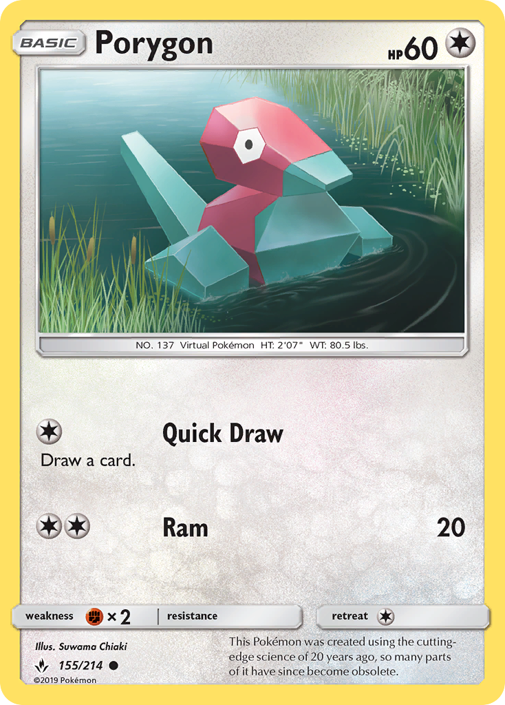 Porygon (155/214) [Sun & Moon: Unbroken Bonds] | Odin's Place