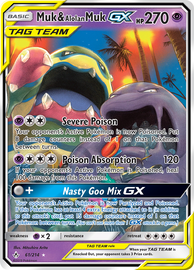 Muk & Alolan Muk GX (61/214) [Sun & Moon: Unbroken Bonds] | Odin's Place