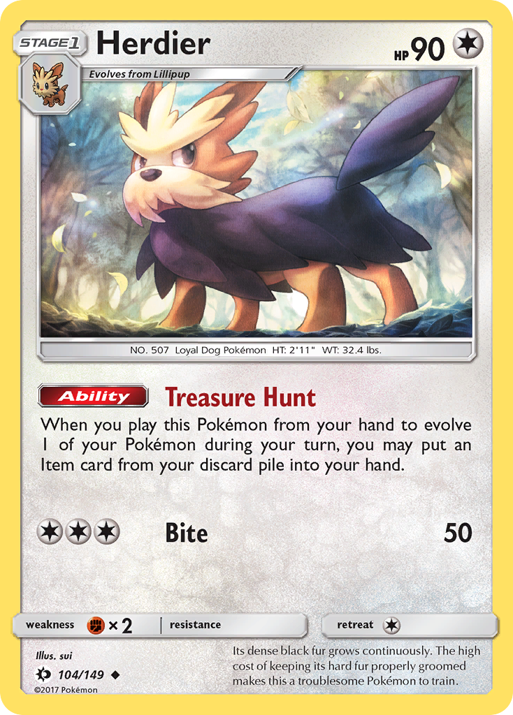 Herdier (104/149) [Sun & Moon: Base Set] | Odin's Place