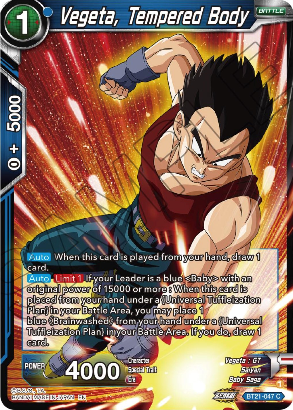 Vegeta, Tempered Body (BT21-047) [Wild Resurgence] | Odin's Place