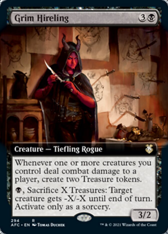 Grim Hireling (Extended Art) [Dungeons & Dragons: Adventures in the Forgotten Realms Commander] | Odin's Place