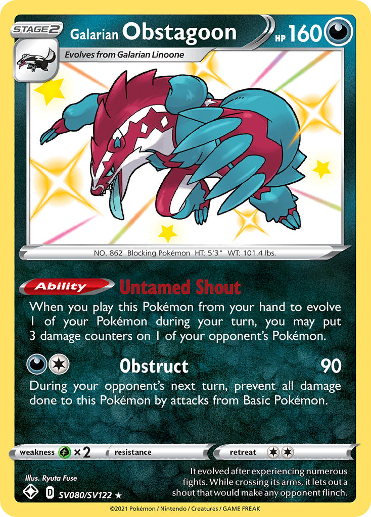 Galarian Obstagoon (SV080/SV122) [Sword & Shield: Shining Fates] | Odin's Place