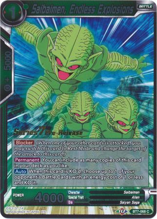 Saibaimen, Endless Explosions (BT7-068_PR) [Assault of the Saiyans Prerelease Promos] | Odin's Place