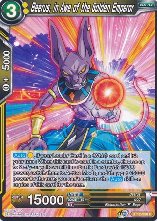 Beerus, in Awe of the Golden Emperor (BT12-098) [Vicious Rejuvenation] | Odin's Place