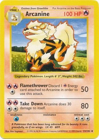 Arcanine (23/102) [Base Set Shadowless Unlimited] | Odin's Place