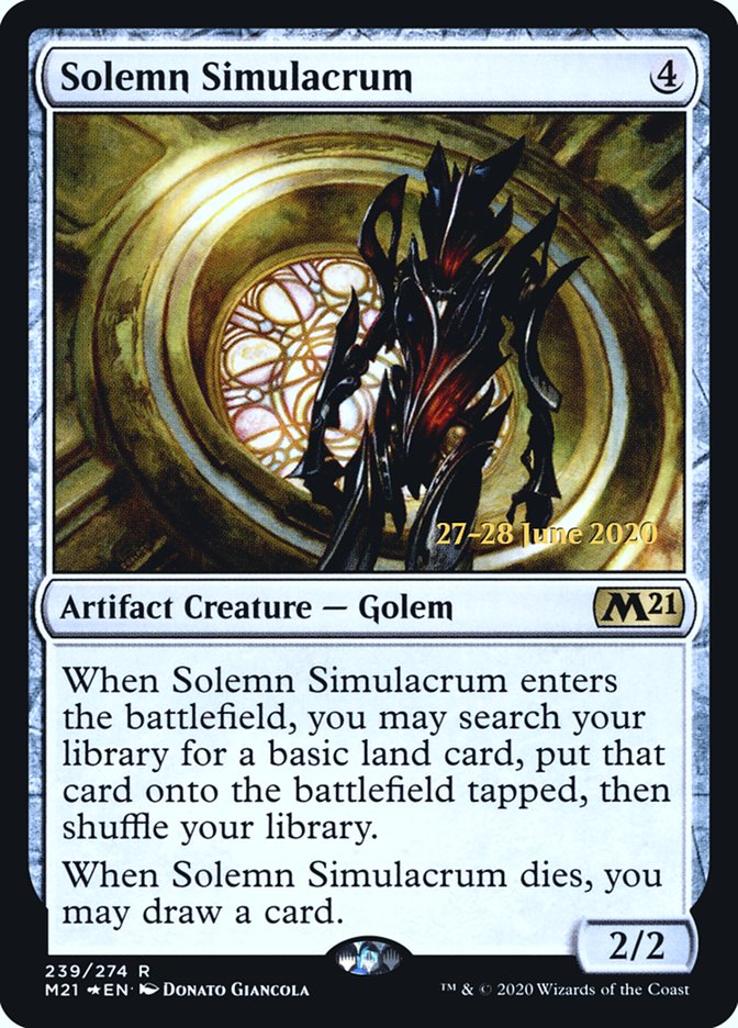 Solemn Simulacrum [Core Set 2021 Prerelease Promos] | Odin's Place