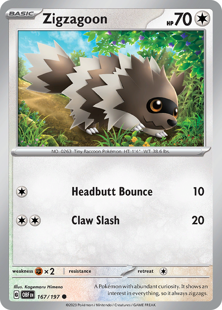 Zigzagoon (167/197) [Scarlet & Violet: Obsidian Flames] | Odin's Place