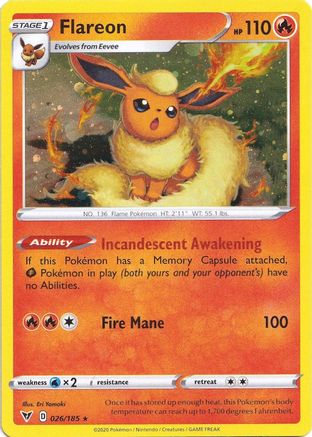 Flareon (026/185) (Cosmos Holo) [Sword & Shield: Vivid Voltage] | Odin's Place
