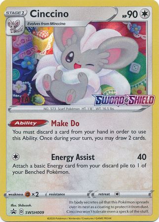 Cinccino (SWSH009) (Staff Prerelease Promo) [Sword & Shield: Black Star Promos] | Odin's Place