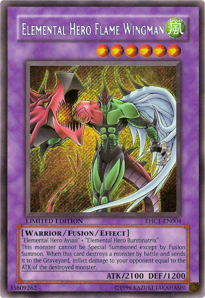 Elemental Hero Flame Wingman [EHC1-EN004] Secret Rare | Odin's Place