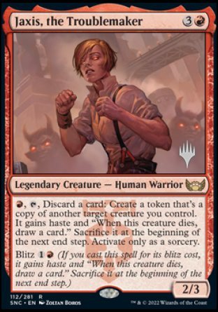 Jaxis, the Troublemaker (Promo Pack) [Streets of New Capenna Promos] | Odin's Place