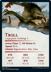 Troll Art Card [Dungeons & Dragons: Adventures in the Forgotten Realms Art Series] | Odin's Place