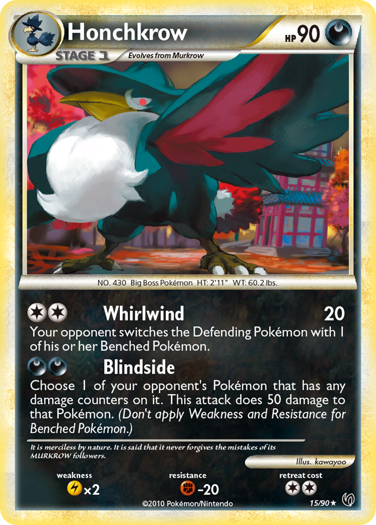 Honchkrow (15/90) [HeartGold & SoulSilver: Undaunted] | Odin's Place