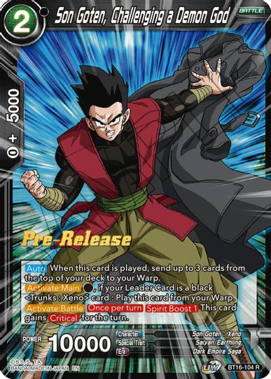 Son Goten, Challenging a Demon God (BT16-104) [Realm of the Gods Prerelease Promos] | Odin's Place