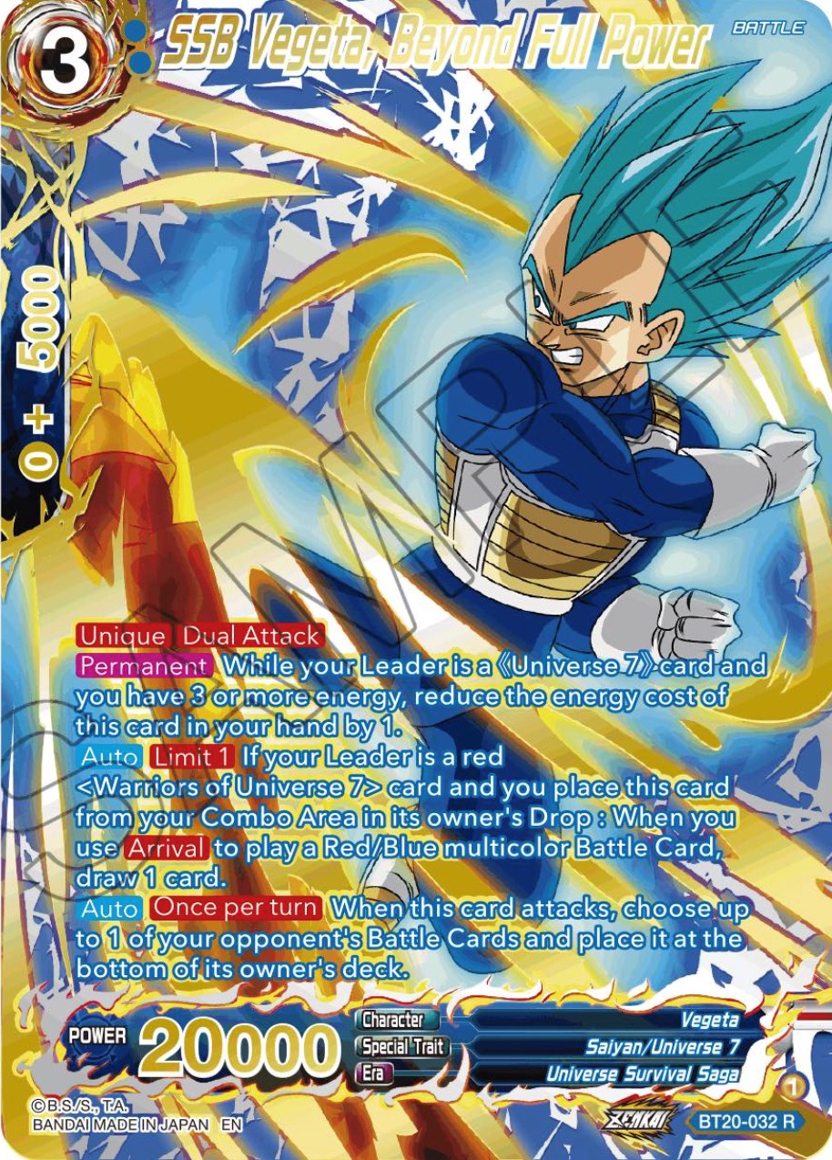 SSB Vegeta, Beyond Full Power (Gold-Stamped) (BT20-032) [Power Absorbed] | Odin's Place