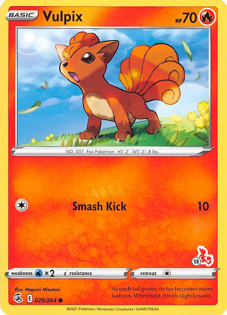 Vulpix (029/264) (Cinderace Stamp #13) [Battle Academy 2022] | Odin's Place