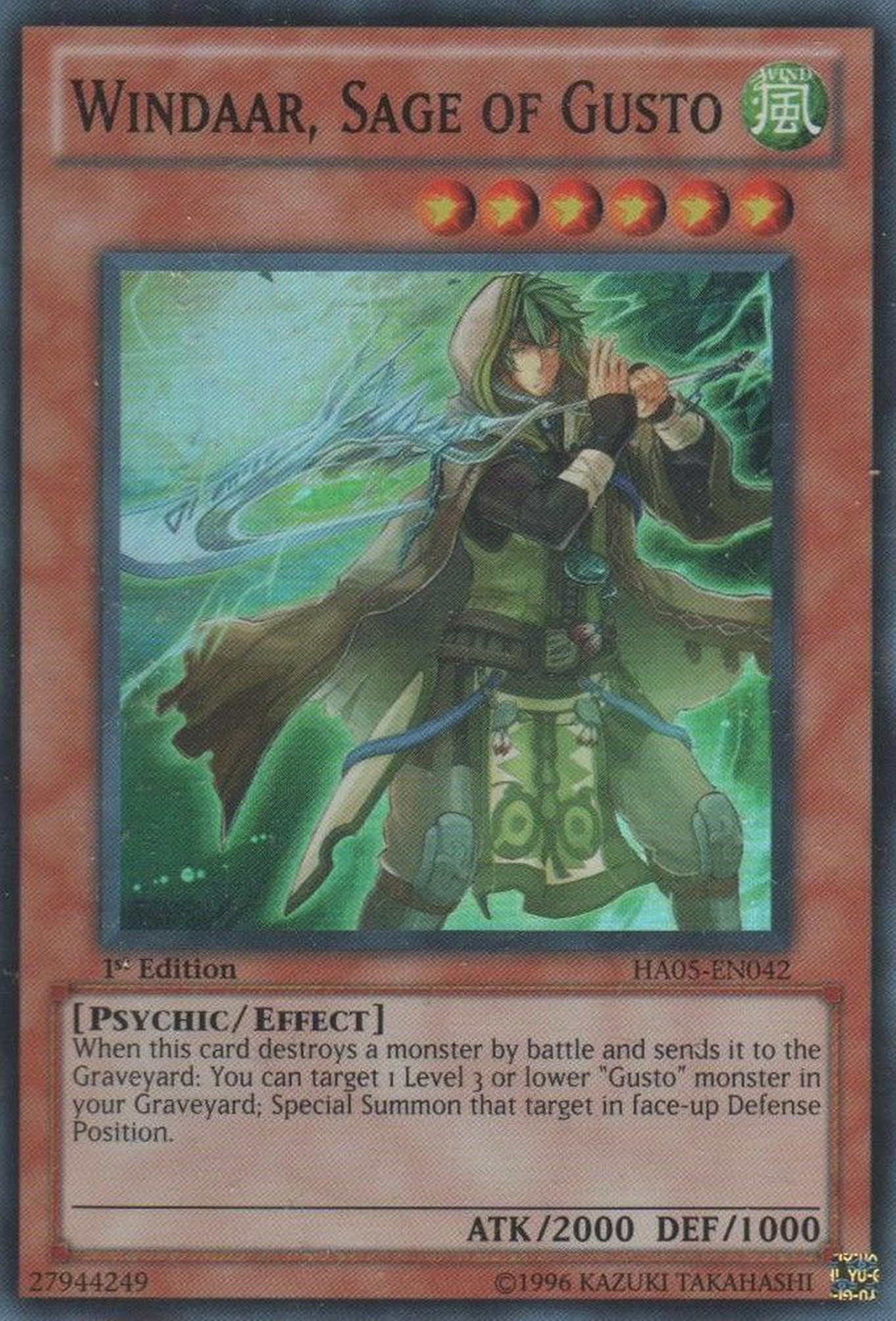 Windaar, Sage of Gusto [HA05-EN042] Super Rare | Odin's Place
