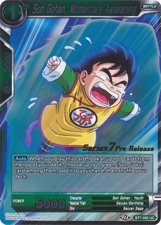 Son Gohan, Momentary Awakening (BT7-055_PR) [Assault of the Saiyans Prerelease Promos] | Odin's Place