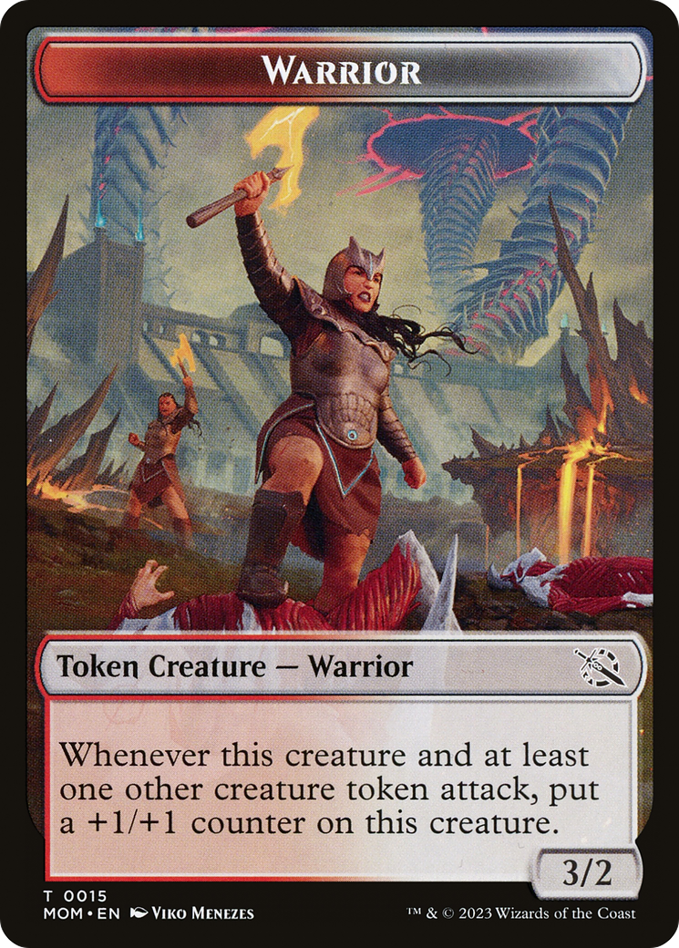 Warrior // Wrenn and Realmbreaker Emblem Double-Sided Token [March of the Machine Tokens] | Odin's Place