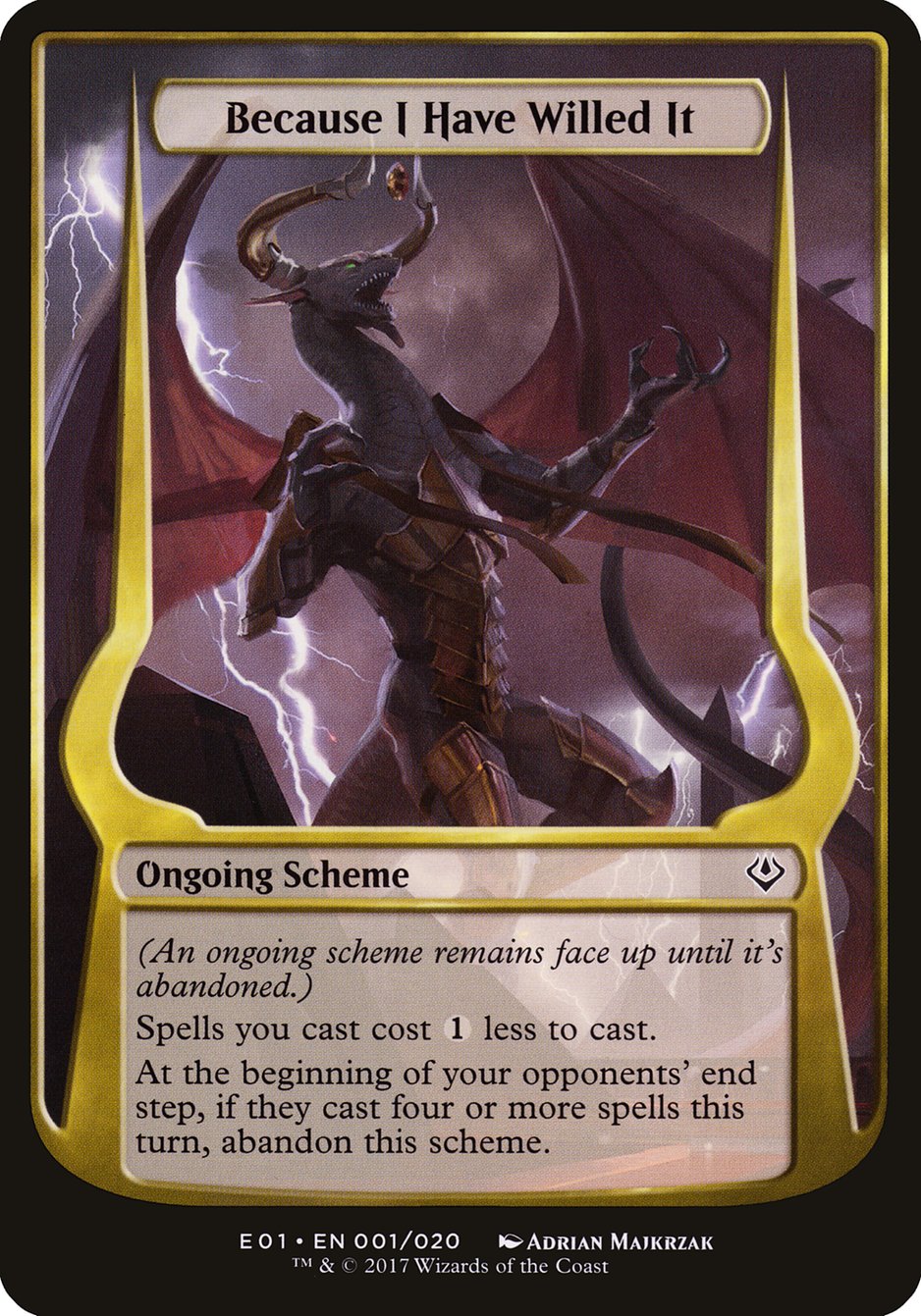 Because I Have Willed It (1) (Schemes) [Archenemy: Nicol Bolas Schemes] | Odin's Place