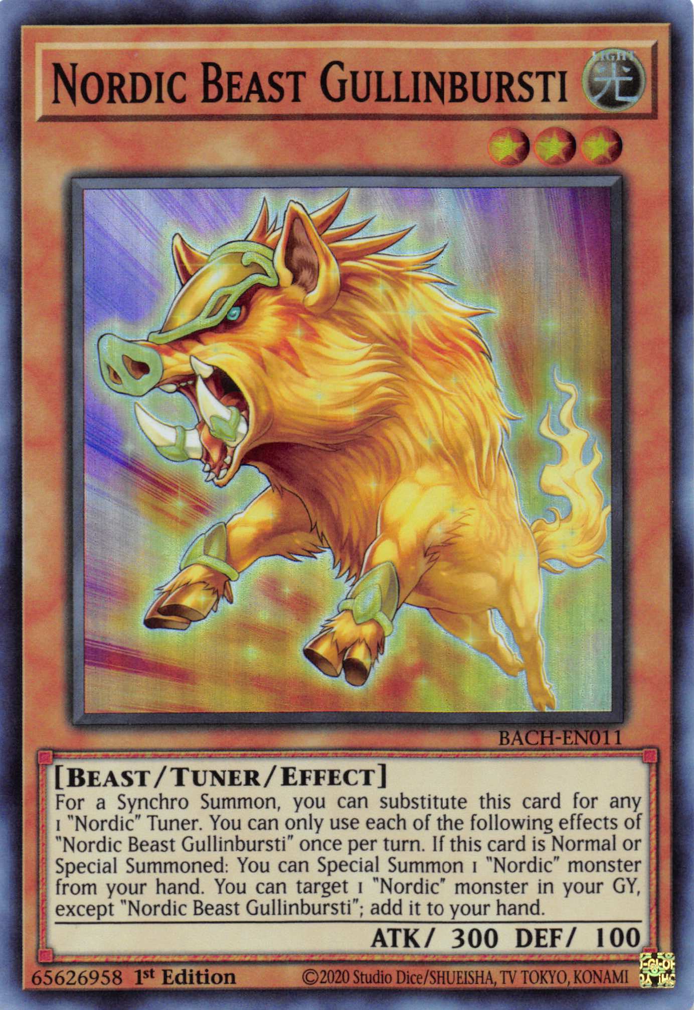 Nordic Beast Gullinbursti [BACH-EN011] Super Rare | Odin's Place