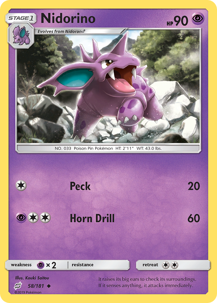 Nidorino (58/181) [Sun & Moon: Team Up] | Odin's Place