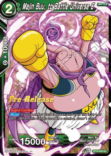 Majin Buu, to Battle Universe 6 (BT16-055) [Realm of the Gods Prerelease Promos] | Odin's Place