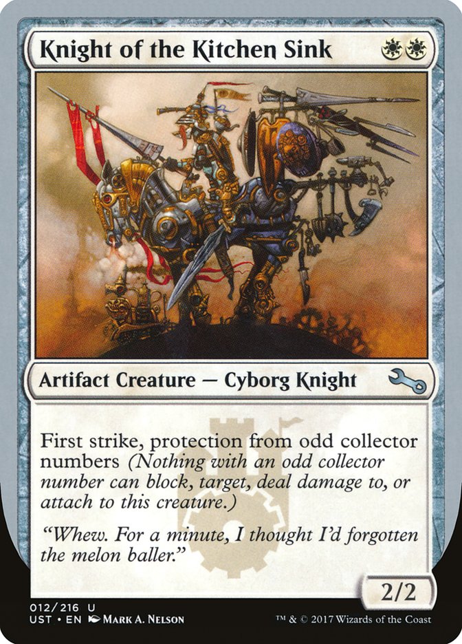Knight of the Kitchen Sink (12) ("protection from odd collector numbers") [Unstable] | Odin's Place