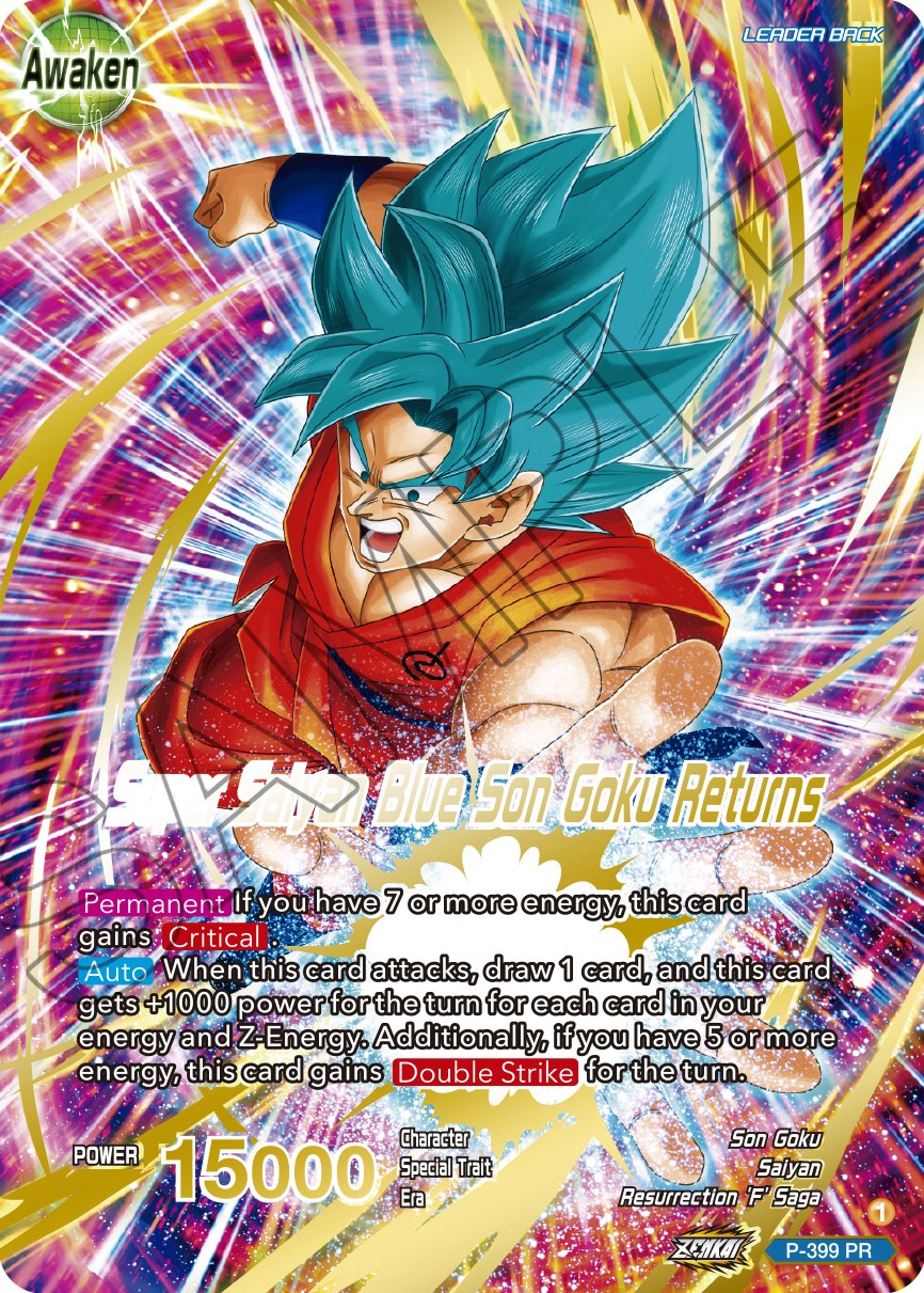 Son Goku // Super Saiyan Blue Son Goku Returns (Gold-Stamped) (P-399) [Promotion Cards] | Odin's Place