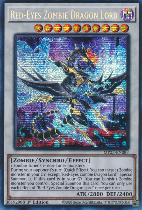 Red-Eyes Zombie Dragon Lord [MP23-EN083] Prismatic Secret Rare | Odin's Place