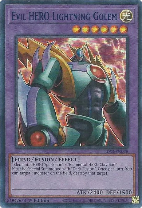 Evil HERO Lightning Golem (Blue) [LDS3-EN028] Ultra Rare | Odin's Place