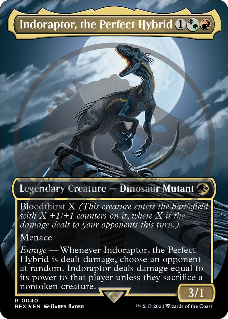 Indoraptor, the Perfect Hybrid (Emblem) (Borderless) [Jurassic World Collection Tokens] | Odin's Place