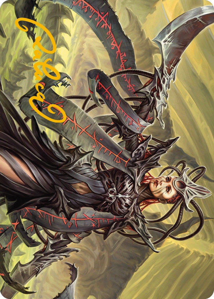 Testament Bearer Art Card (Gold-Stamped Signature) [Phyrexia: All Will Be One Art Series] | Odin's Place