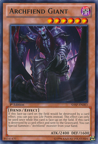 Archfiend Giant [SHSP-EN083] Rare | Odin's Place